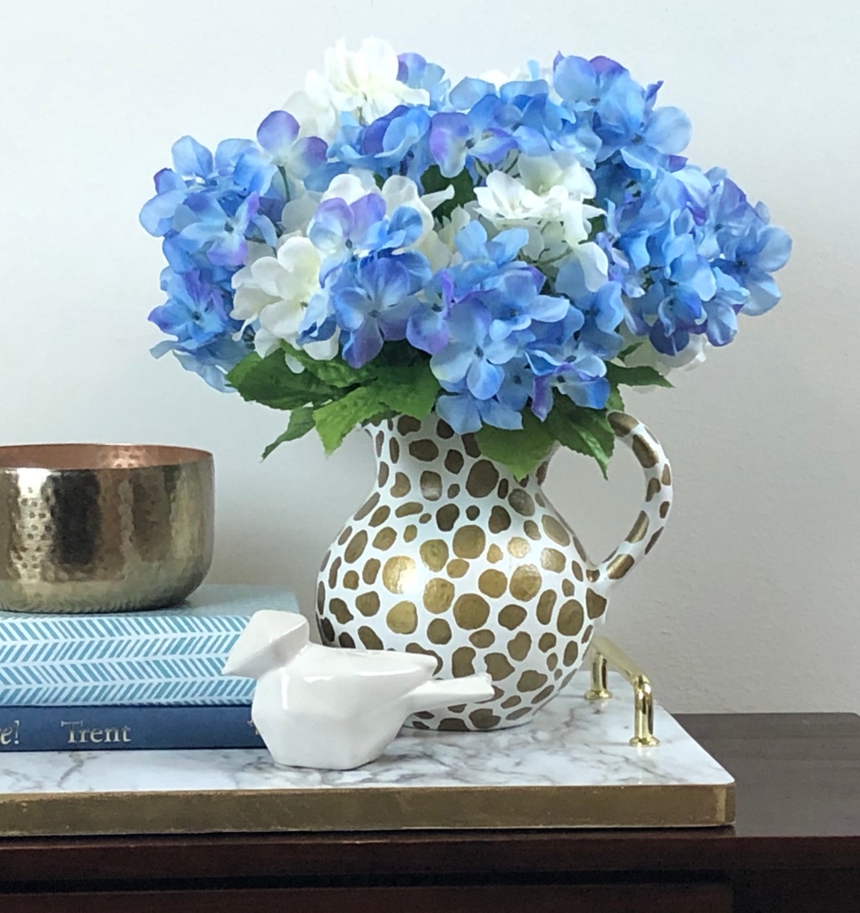 DIY vase decor makeover. How to update a thrift store vase or pitcher. 